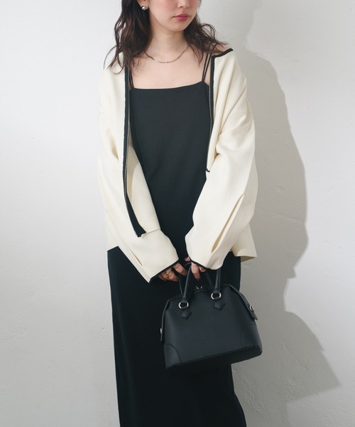 natural couture(ナチュラルクチュール)の「【WEB限定】カップ付きキャミワンピース(ワンピース・レディース・オフホワイト/ブラック/ブラウン・FREE)」の4枚目の写真