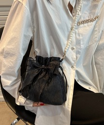 shopnikoniko（ショップニコニコ）の「巾着バッグ ショルダー ミニ 結婚式 バッグ レース リボン パール 巾着 ショルダーバッグ 浴衣 カバン（ショルダーバッグ）」