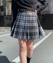 プリーツチェック ミニスカート