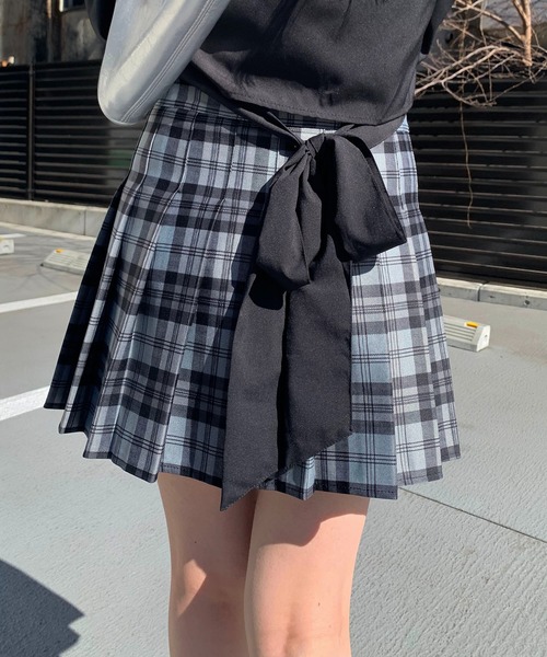 SHEPP(シープ)の「プリーツチェック ミニスカート(スカート・レディース・ベージュ/ブルー・S/M/L)」の9枚目の写真