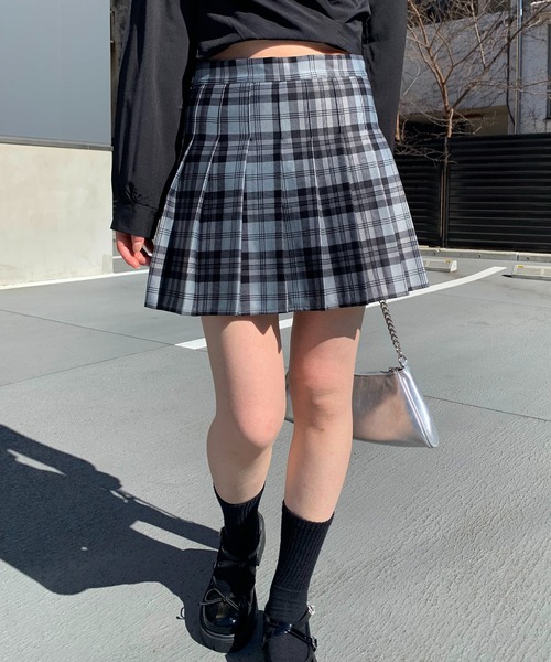 SHEPP(シープ)の「プリーツチェック ミニスカート(スカート・レディース・ベージュ/ブルー・S/M/L)」の11枚目の写真