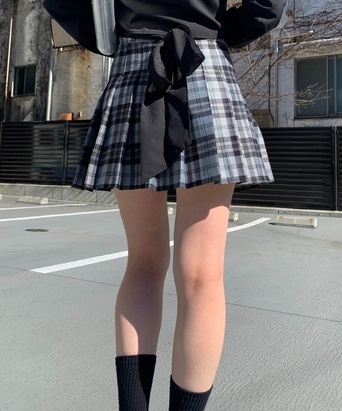 SHEPP(シープ)の「プリーツチェック ミニスカート(スカート・レディース・ベージュ/ブルー・S/M/L)」の13枚目の写真