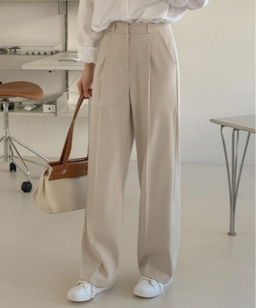 sorule（ソルレ）の「センタープレスタックスラックス（スラックス・レディース・ベージュ/チャコールグレー/アイボリー/ブラック/グリーン・FREE）」の14枚目の写真