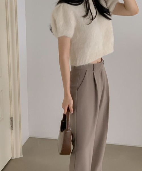 sorule（ソルレ）の「センタープレスタックスラックス（スラックス・レディース・ベージュ/チャコールグレー/アイボリー/ブラック/グリーン・FREE）」の18枚目の写真