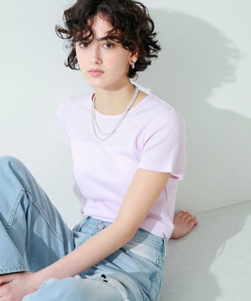 URBAN RESEARCH Sonny Label(アーバンリサーチサニーレーベル)の「スラブベーシックTシャツ(Tシャツ/カットソー・レディース・オフホワイト/チャコールグレー/ブルー/ライトピンク・FREE)」の20枚目の写真