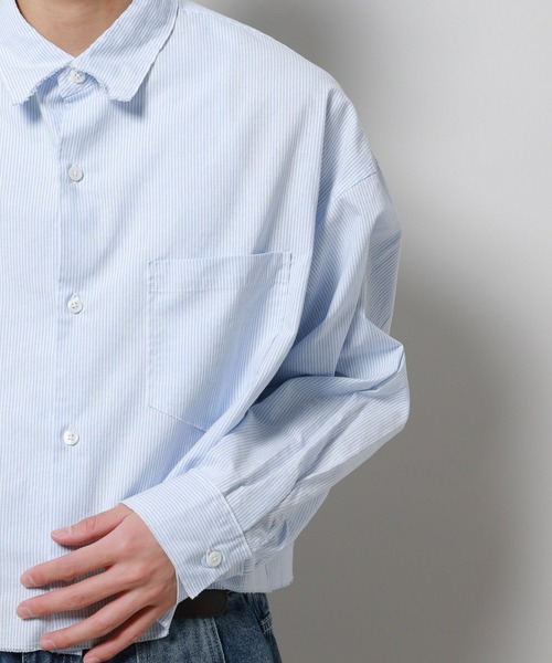 ALAND(エーランド)の「3.3 Field Trip/ショートストライプシャツ 2117898(シャツ/ブラウス・メンズ・グレー/ライトブルー・FREE)」の16枚目の写真