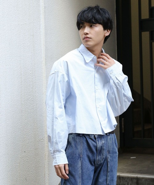 ALAND(エーランド)の「3.3 Field Trip/ショートストライプシャツ 2117898(シャツ/ブラウス・メンズ・グレー/ライトブルー・FREE)」の4枚目の写真