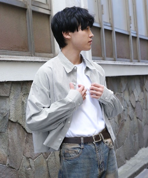 ALAND(エーランド)の「3.3 Field Trip/ショートストライプシャツ 2117898(シャツ/ブラウス・メンズ・グレー/ライトブルー・FREE)」の8枚目の写真