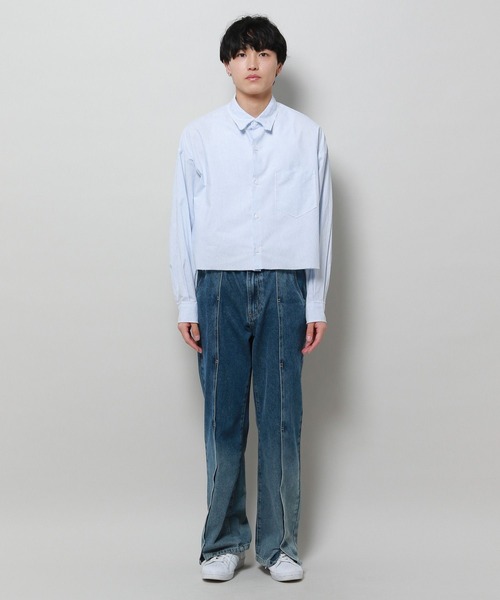 ALAND(エーランド)の「3.3 Field Trip/ショートストライプシャツ 2117898(シャツ/ブラウス・メンズ・グレー/ライトブルー・FREE)」の9枚目の写真