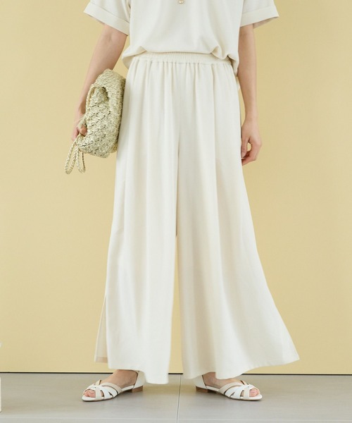 Elura（エルーラ）の「サラサラサマースカーチョ（その他パンツ・レディース・ホワイト/ホワイト系その他5/ブラック・MEDIUM/LARGE）」の2枚目の写真