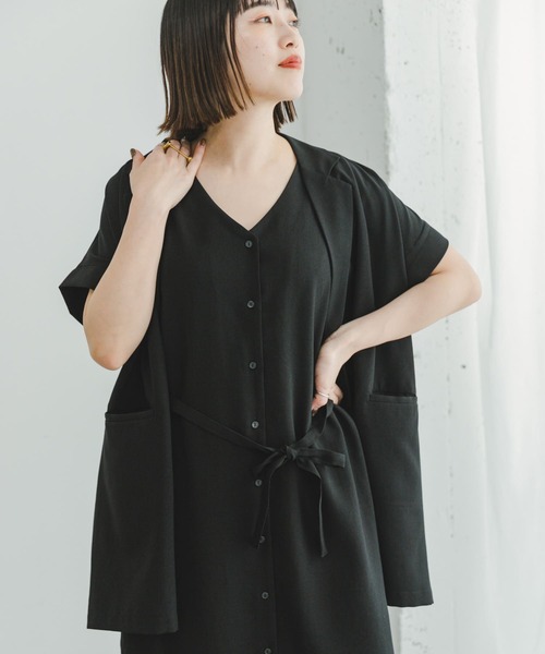 monchan様^ ^リネン レース ジレ ベスト ブラック 美品 monchan様^ ^リネン レース ジレ ベスト ブラック 美品