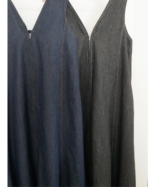 TRUNC（トランクエイティーエイト）の「Denim Zip Jumper Skirt（ワンピース・レディース・ブラック/ネイビー・FREE）」の12枚目の写真