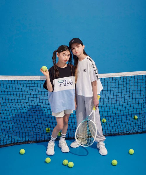 FILA（フィラ）の「FILAコラボ／切り替えT半袖/117103（Tシャツ/カットソー・キッズ・ブラック×ブルー/ブラック×ホワイト・130cm/140cm/150cm/160cm/170cm）」の14枚目の写真