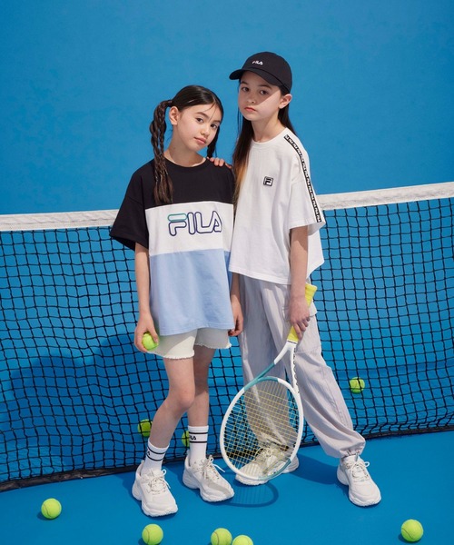 FILA（フィラ）の「FILAコラボ／切り替えT半袖/117103（Tシャツ/カットソー・キッズ・ブラック×ブルー/ブラック×ホワイト・130cm/140cm/150cm/160cm/170cm）」の15枚目の写真