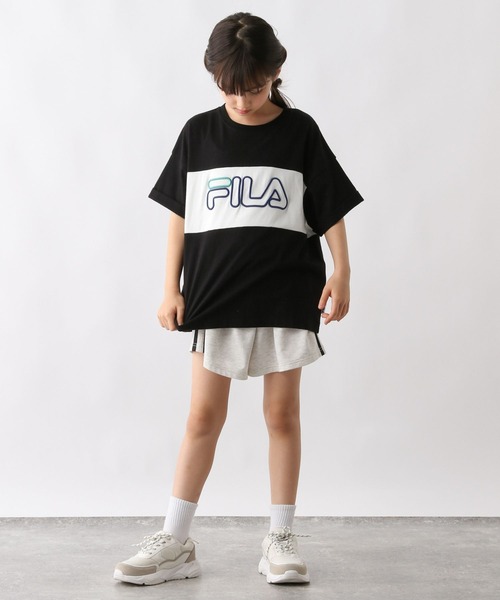 FILA（フィラ）の「FILAコラボ／切り替えT半袖/117103（Tシャツ/カットソー・キッズ・ブラック×ブルー/ブラック×ホワイト・130cm/140cm/150cm/160cm/170cm）」の16枚目の写真