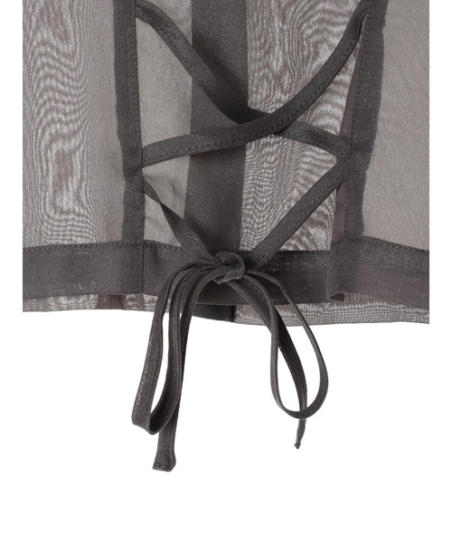 EGOIST（エゴイスト）の「EGOIST　短丈シアーシャツ（シャツ/ブラウス・レディース・オフホワイト/チャコールグレー/ピンク/グリーン・FREE）」の11枚目の写真