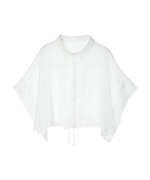 EGOIST（エゴイスト）の「EGOIST　短丈シアーシャツ（シャツ/ブラウス・レディース・オフホワイト/チャコールグレー/ピンク/グリーン・FREE）」の7枚目の写真