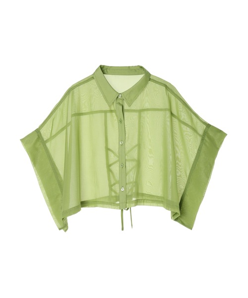 EGOIST（エゴイスト）の「EGOIST　短丈シアーシャツ（シャツ/ブラウス・レディース・オフホワイト/チャコールグレー/ピンク/グリーン・FREE）」の8枚目の写真