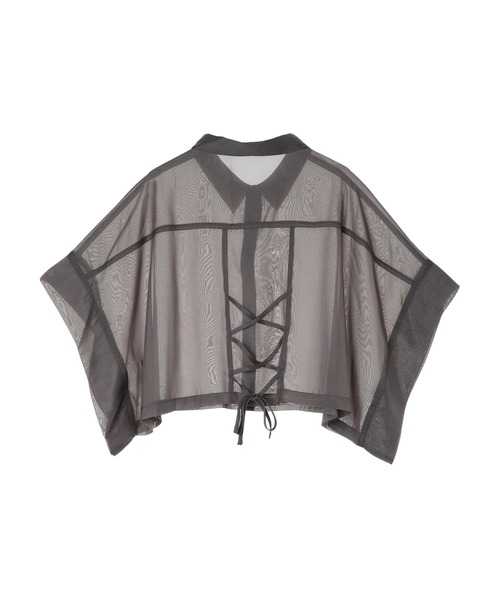 EGOIST（エゴイスト）の「EGOIST　短丈シアーシャツ（シャツ/ブラウス・レディース・オフホワイト/チャコールグレー/ピンク/グリーン・FREE）」の15枚目の写真