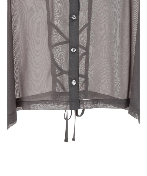 EGOIST（エゴイスト）の「EGOIST　短丈シアーシャツ（シャツ/ブラウス・レディース・オフホワイト/チャコールグレー/ピンク/グリーン・FREE）」の12枚目の写真