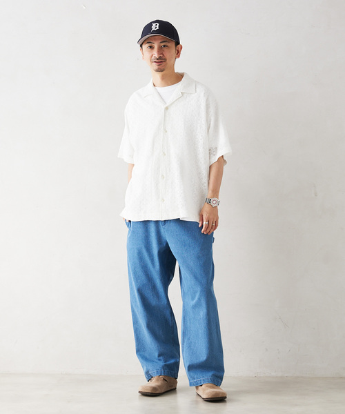 JOURNAL STANDARD relume(ジャーナルスタンダード レリューム)の「アラベスクレース フラワーオープンカラー半袖シャツ(シャツ/ブラウス・メンズ・ホワイト/ベージュ系その他/ブラック・MEDIUM/LARGE)」の16枚目の写真