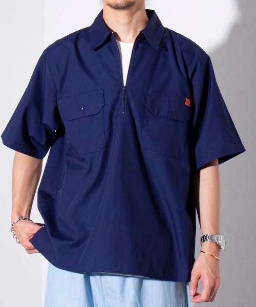 【UNIVERSAL OVERALL/ユニバーサルオーバーオール】ネップ生成り ルーズフィット 2P 半袖 Tシャツ zo