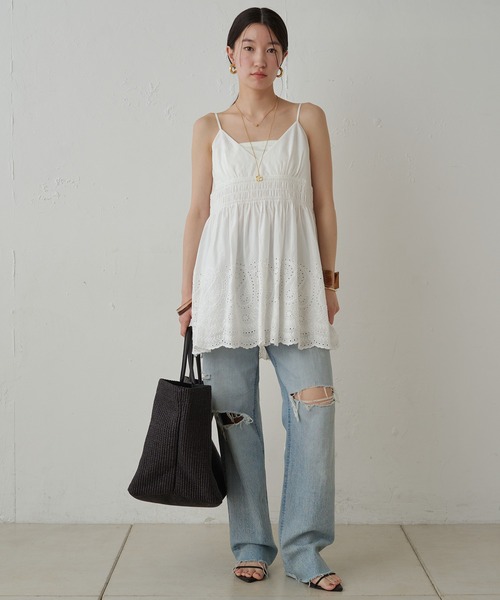 タグ付　新品未使用品♪ラウンジドレス　コットンキャミブラウス LOUNGEDRESS（ラウンジドレス）の「レースキャミブラウス