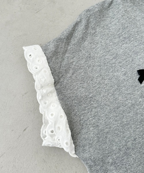 CLEA(クレア)の「レースリボンリメイクTシャツ(Tシャツ/カットソー・レディース・グレー/ホワイト・FREE)」の19枚目の写真