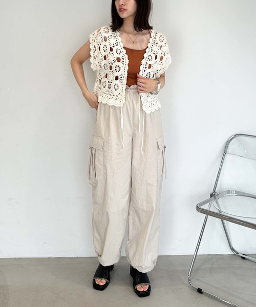 archives（アルシーヴ）の「２ｗａｙかぎ針ノースリニット（ニット/セーター・レディース・ブラック/アイボリー/グリーン/オレンジ・MEDIUM）」の20枚目の写真