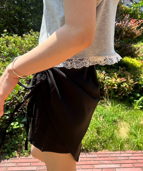 mebole（メボレ）の「サイドギャザーショートスカパン（スカート・レディース・ブラック/グレー・SMALL/MEDIUM）」の14枚目の写真