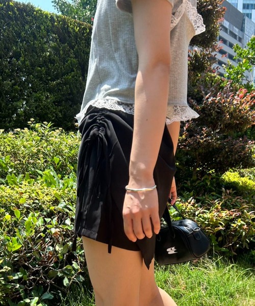 mebole（メボレ）の「サイドギャザーショートスカパン（スカート・レディース・ブラック/グレー・SMALL/MEDIUM）」の16枚目の写真