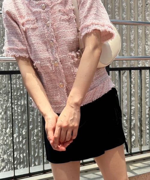 mebole（メボレ）の「サイドギャザーショートスカパン（スカート・レディース・ブラック/グレー・SMALL/MEDIUM）」の20枚目の写真