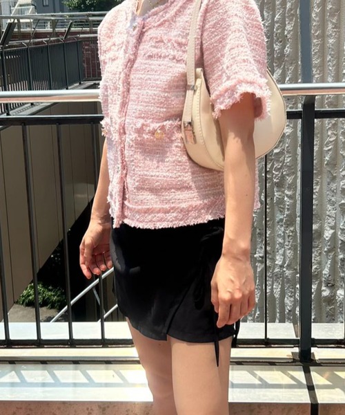 mebole（メボレ）の「サイドギャザーショートスカパン（スカート・レディース・ブラック/グレー・SMALL/MEDIUM）」の22枚目の写真
