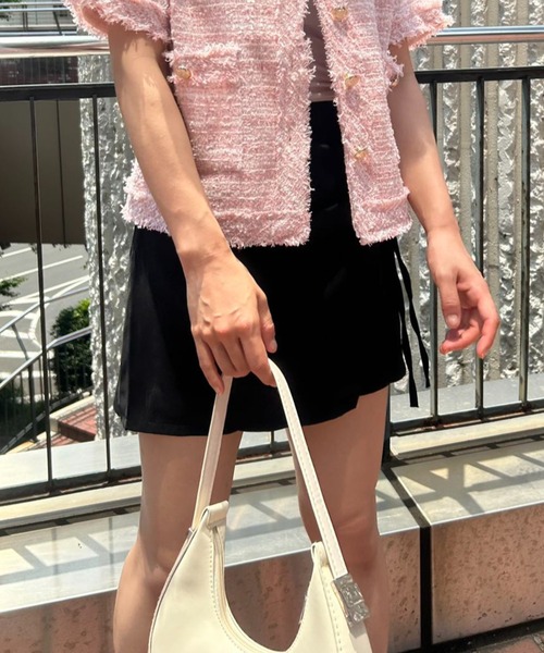 mebole（メボレ）の「サイドギャザーショートスカパン（スカート・レディース・ブラック/グレー・SMALL/MEDIUM）」の19枚目の写真