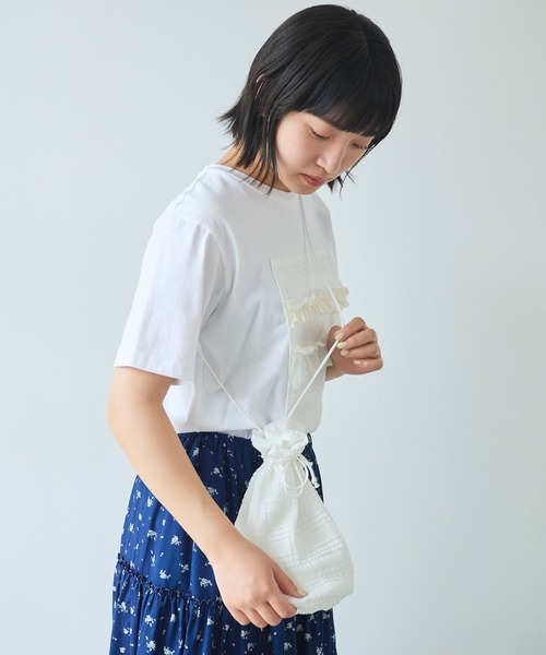 bulle de savon（ビュルデサボン）の「Lace pochette（ハンドバッグ・レディース・ホワイト・FREE）」の2枚目の写真