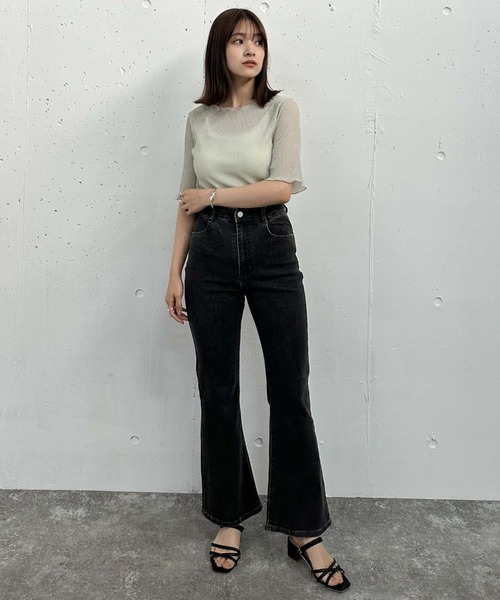 archives(アルシーヴ)の「ラメシアー半袖TOPS(Tシャツ/カットソー・レディース・ブラック/ブルー/オフホワイト/ミント・MEDIUM)」の14枚目の写真