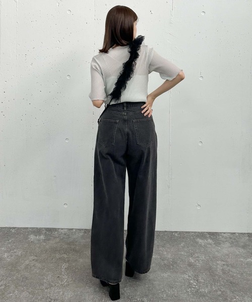 archives(アルシーヴ)の「ラメシアー半袖TOPS(Tシャツ/カットソー・レディース・ブラック/ブルー/オフホワイト/ミント・MEDIUM)」の9枚目の写真