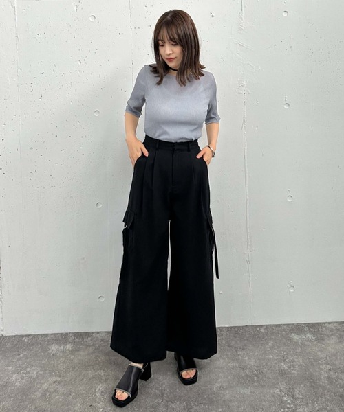 archives(アルシーヴ)の「ラメシアー半袖TOPS(Tシャツ/カットソー・レディース・ブラック/ブルー/オフホワイト/ミント・MEDIUM)」の20枚目の写真