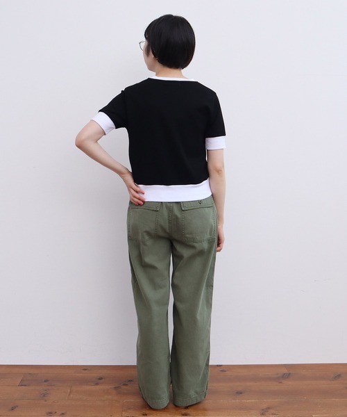 CHILD WOMAN(チャイルドウーマン)の「☆連シルフライス バイカラーTシャツ(Tシャツ/カットソー・レディース・サックスブルー/ブラック・FREE)」の14枚目の写真