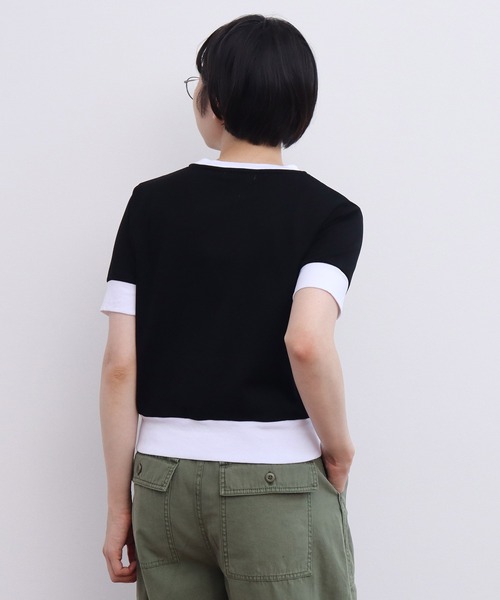 CHILD WOMAN(チャイルドウーマン)の「☆連シルフライス バイカラーTシャツ(Tシャツ/カットソー・レディース・サックスブルー/ブラック・FREE)」の10枚目の写真