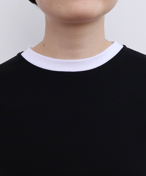 CHILD WOMAN(チャイルドウーマン)の「☆連シルフライス バイカラーTシャツ(Tシャツ/カットソー・レディース・サックスブルー/ブラック・FREE)」の16枚目の写真