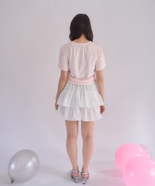 muguet(ミュゲ)の「リボン刺繍Tシャツ(Tシャツ/カットソー・レディース・ホワイト/ピンク・FREE)」の8枚目の写真