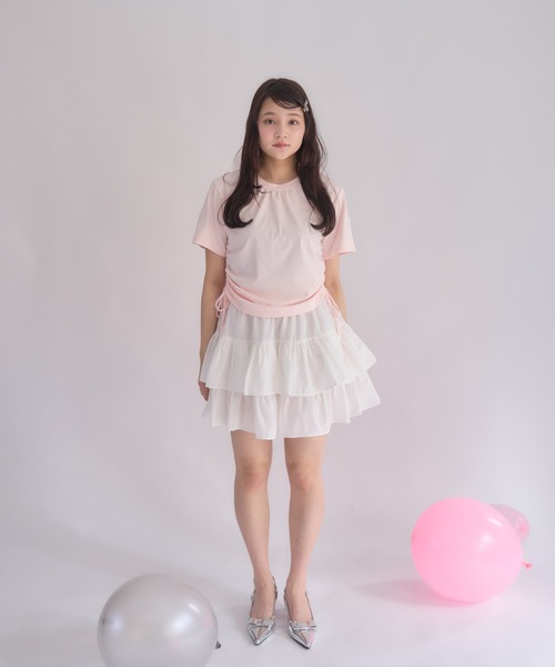 muguet(ミュゲ)の「リボン刺繍Tシャツ(Tシャツ/カットソー・レディース・ホワイト/ピンク・FREE)」の10枚目の写真
