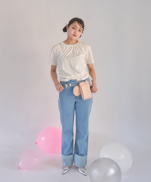 muguet(ミュゲ)の「リボン刺繍Tシャツ(Tシャツ/カットソー・レディース・ホワイト/ピンク・FREE)」の11枚目の写真