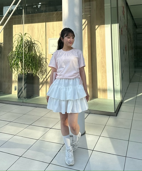 muguet(ミュゲ)の「リボン刺繍Tシャツ(Tシャツ/カットソー・レディース・ホワイト/ピンク・FREE)」の13枚目の写真