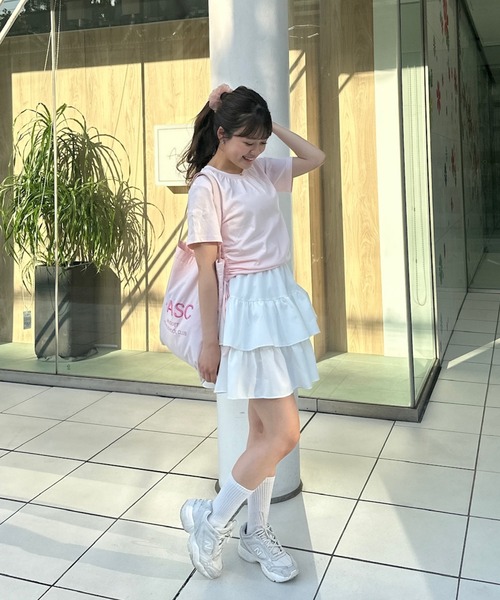 muguet(ミュゲ)の「リボン刺繍Tシャツ(Tシャツ/カットソー・レディース・ホワイト/ピンク・FREE)」の12枚目の写真