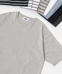 MRU（エムアールユー）の「MRU/エムアールユー 吸汗速乾 接触冷感 UVカット シルケット加工 無地 オーバーサイズ 半袖Tシャツ レディース メンズ（Tシャツ/カットソー・メンズ）」
