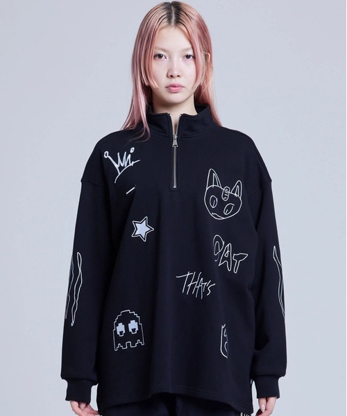 LittleSunnyBite/リトルサニーバイト/doodle stitching sweat top