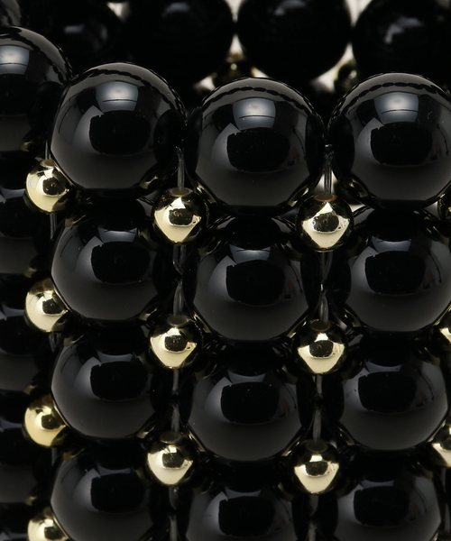 U by SPICK&SPAN(ユーバイスピックアンドスパン)の「【YIFEI】 Ball Beads Mini Handle BAG(ハンドバッグ・レディース・ブラック・FREE)」の2枚目の写真
