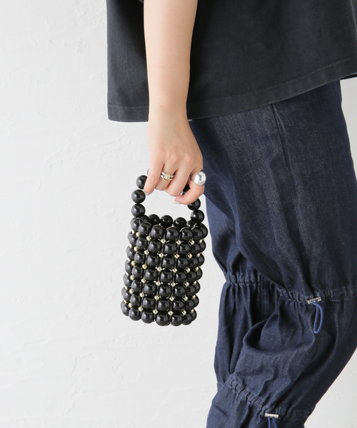 U by SPICK&SPAN(ユーバイスピックアンドスパン)の「【YIFEI】 Ball Beads Mini Handle BAG(ハンドバッグ・レディース・ブラック・FREE)」の10枚目の写真
